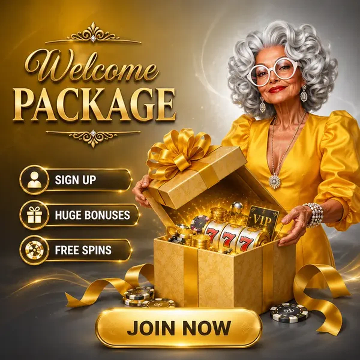 Elegant woman opening luxurious gift box revealing welcome package at signup portal